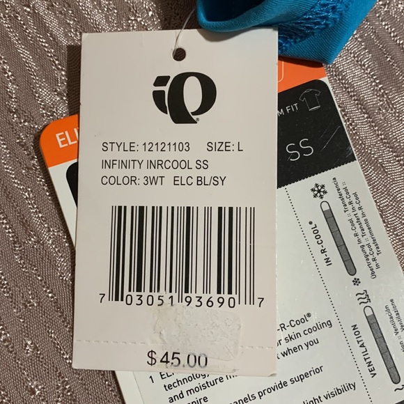 Pearl Isumi Men's Tee Activewear Elite L NWT  Blue Black Stretchy Reflective - Picture 14 of 16